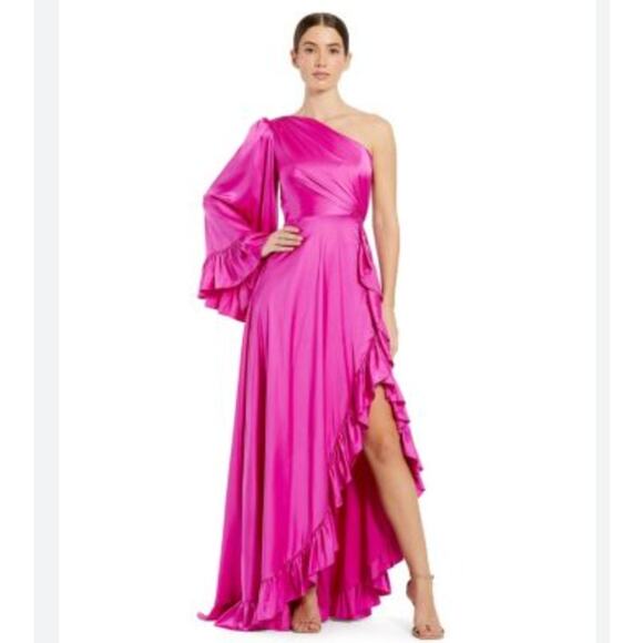 Mac Duggal Dresses & Skirts - Mac Duggal One Shoulder Ruffle Gown Asymmetrical Formal Evening Dress Size 12